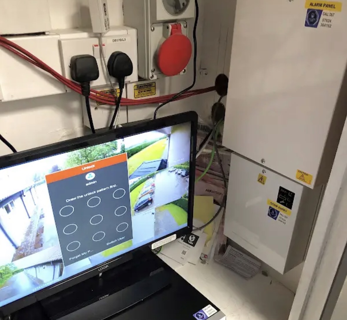 HD CCTV monitoring station with live camera feeds