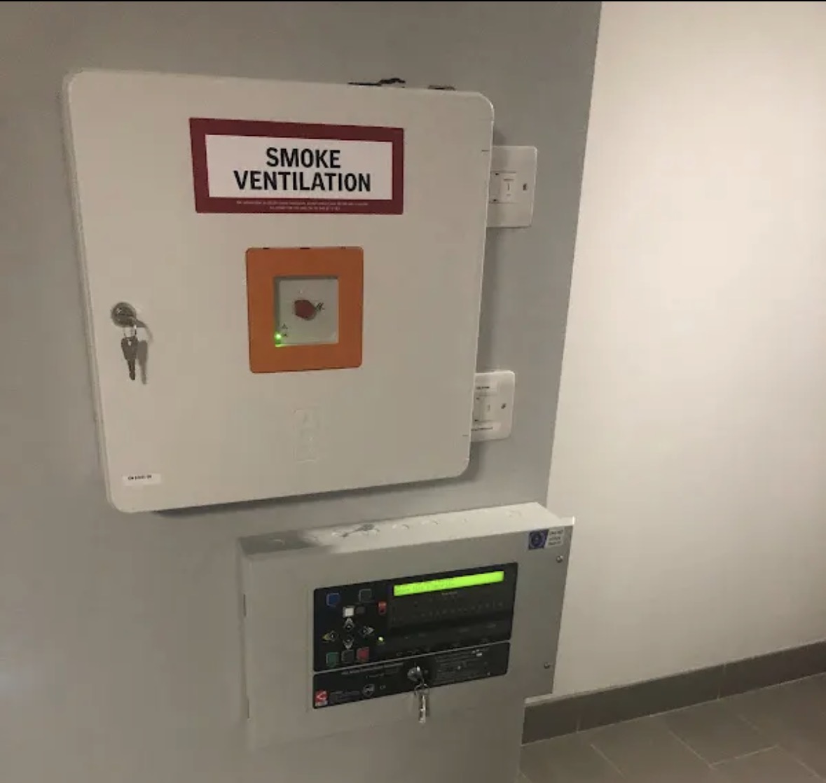 Smoke ventilation control and fire alarm panel installation