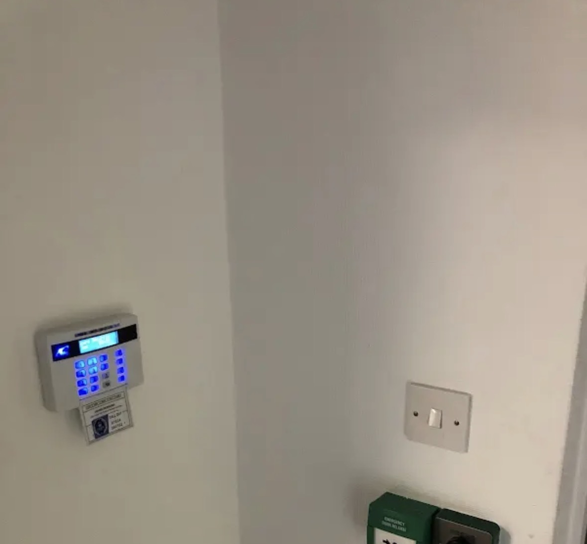 Intruder alarm keypad installed by Cecure