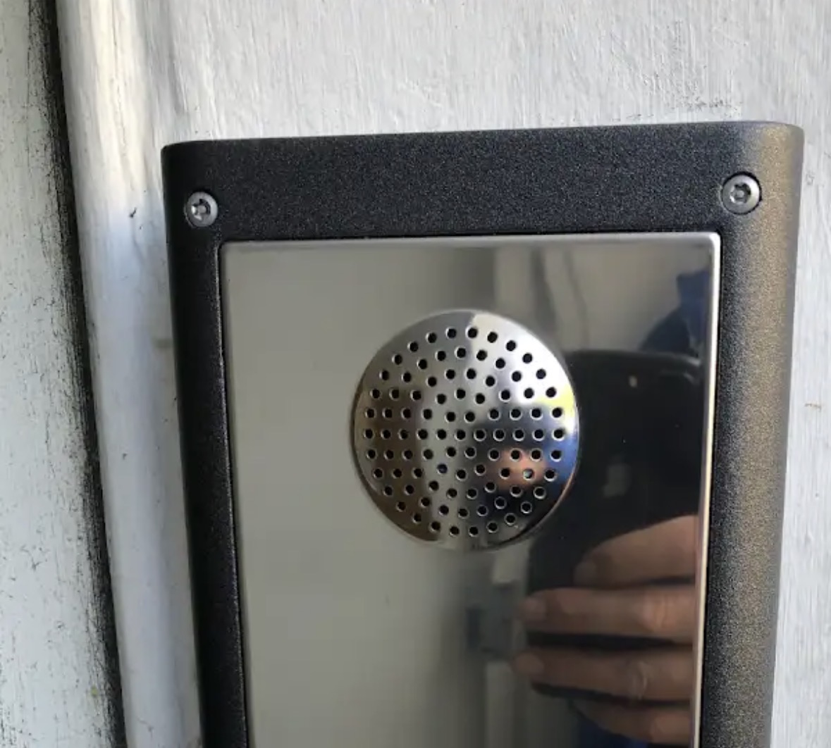 Stainless steel door entry intercom panel